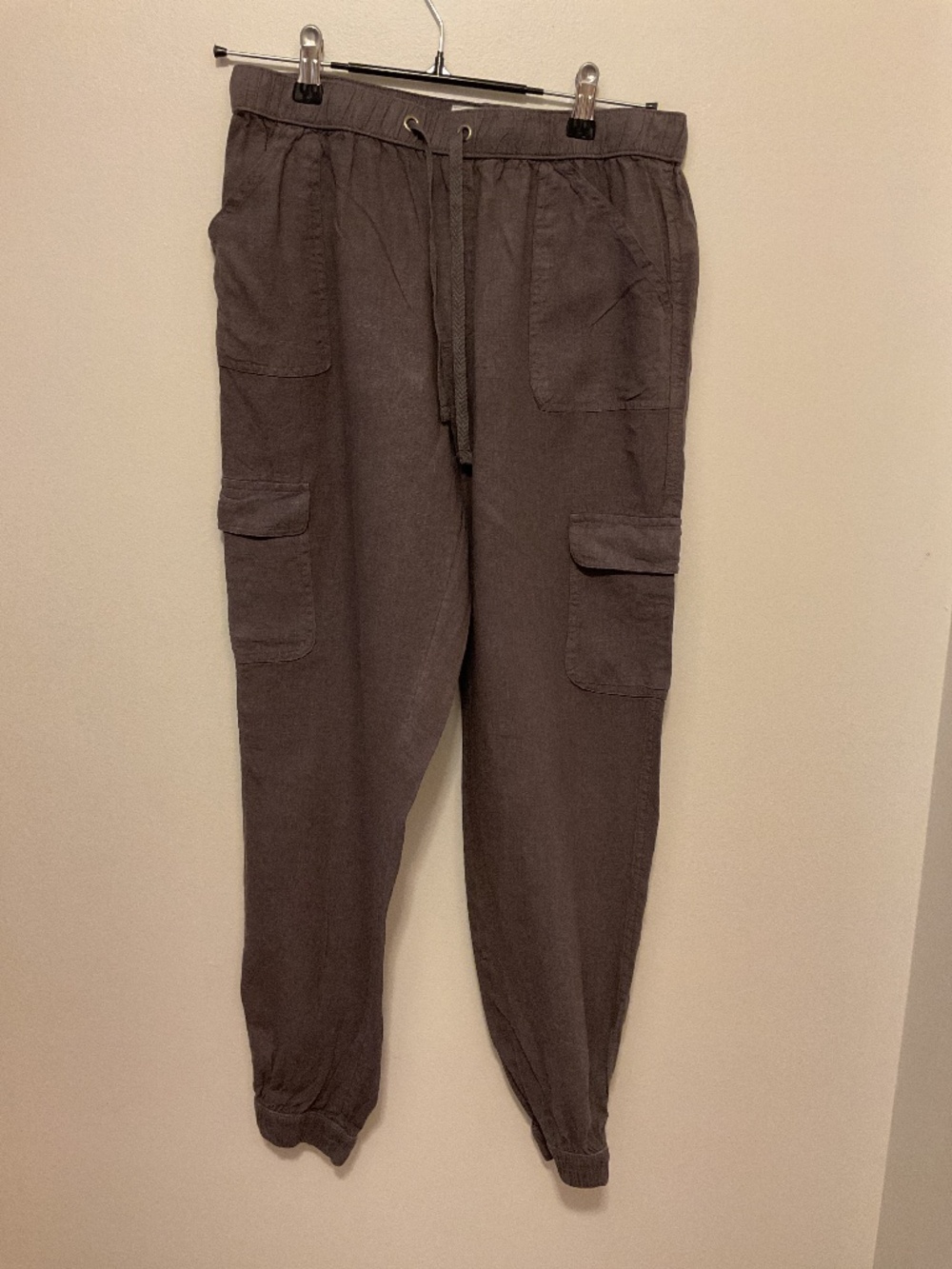 Nicole Miller linen pants dark gray